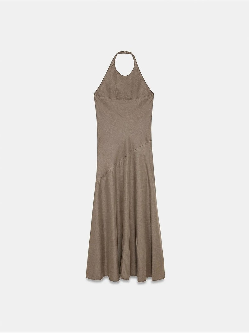 Abito maxi in tencel con scollo all'americana dilvin Cachi - Kiabi