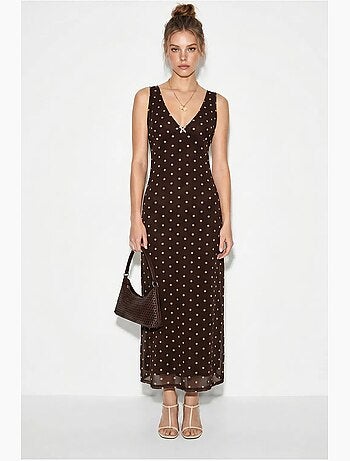 Abito maxi in tulle a pois lucci