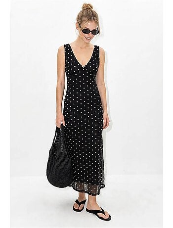 Abito maxi in tulle a pois lucci