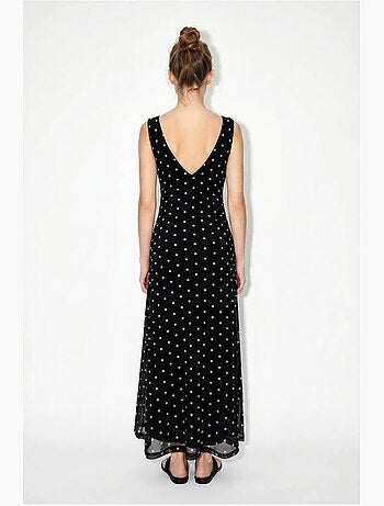 Abito maxi in tulle a pois lucci