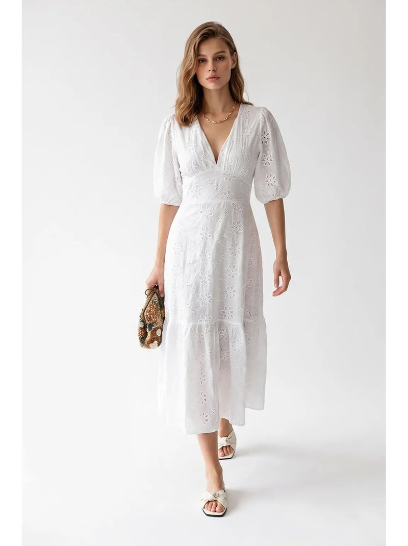 Abito maxi mixray Bianco - Kiabi