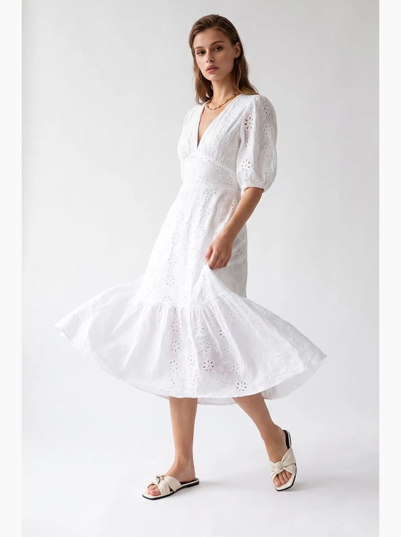 Abito maxi mixray Bianco - Kiabi