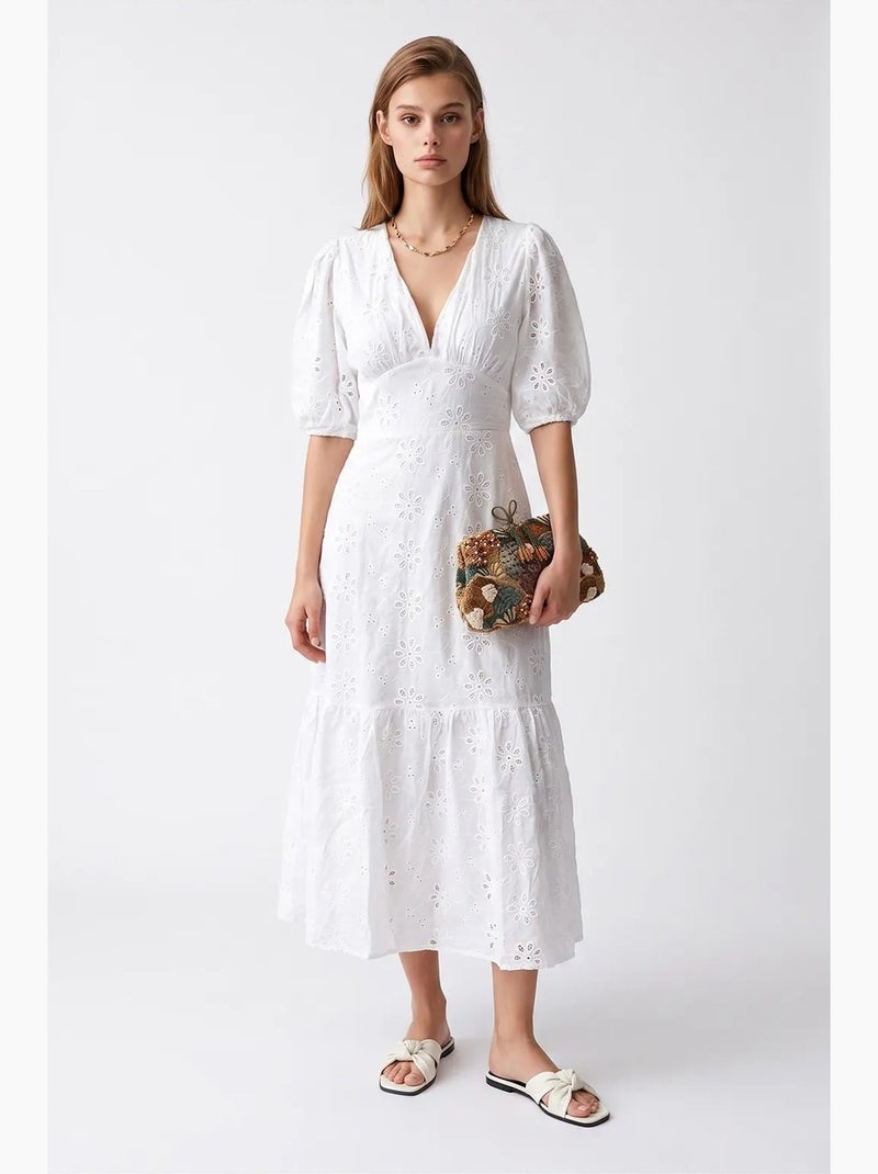 Abito maxi mixray Bianco - Kiabi