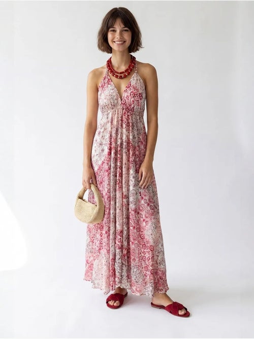 Abito maxi paisley con scollo halter mixray - Kiabi Abito maxi paisley con scollo halter mixray - Kiabi