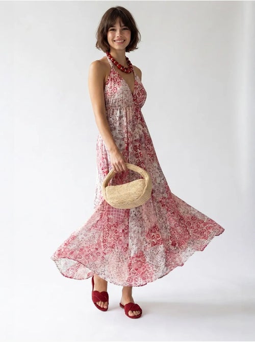 Abito maxi paisley con scollo halter mixray - Kiabi Abito maxi paisley con scollo halter mixray - Kiabi