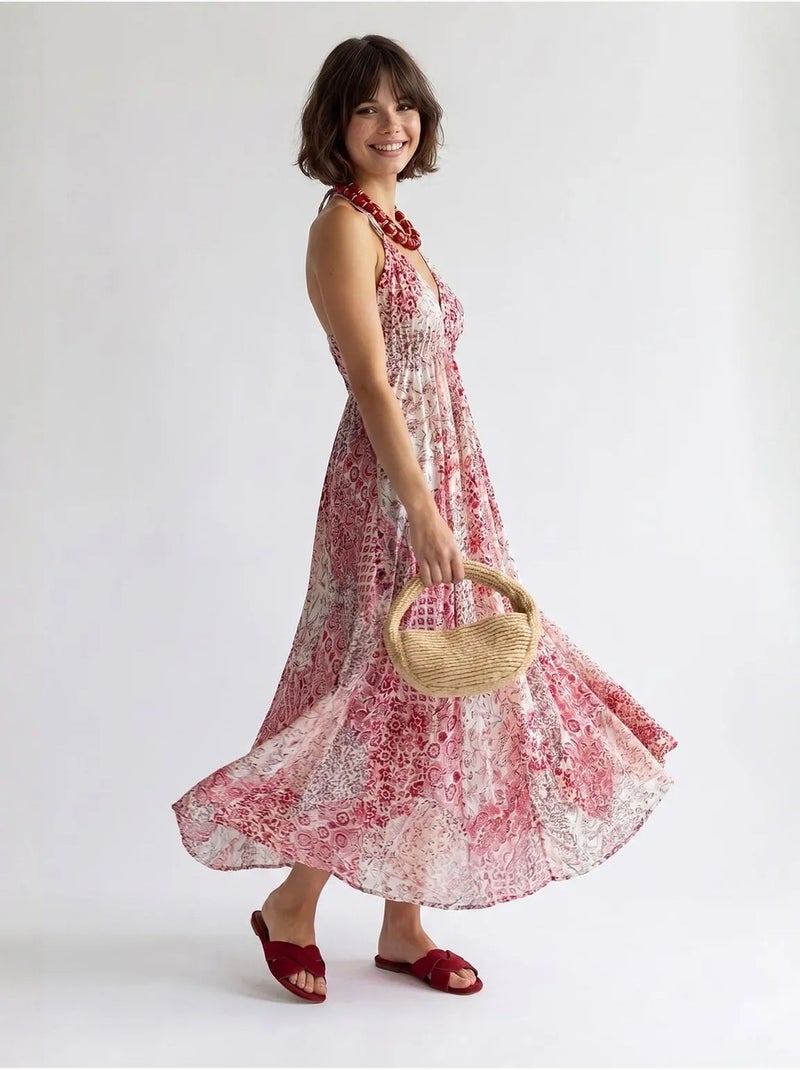Abito maxi paisley con scollo halter mixray Multicolore - Kiabi