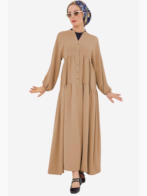 Abito maxi relaxed fit con scollo a v e chiusura con bottoni bdart - Kiabi Abito maxi relaxed fit con scollo a v e chiusura con bottoni bdart - Kiabi