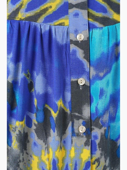 Abito maxi stampato con scollo a v e chiusura con bottoni bdart - Kiabi Abito maxi stampato con scollo a v e chiusura con bottoni bdart - Kiabi