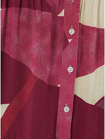 Abito maxi stampato con scollo a v e chiusura con bottoni bdart