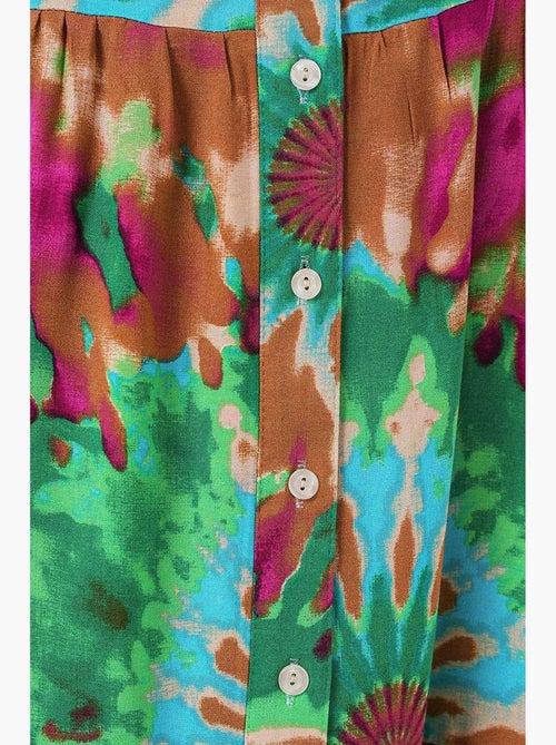 Abito maxi stampato con scollo a v e chiusura con bottoni bdart - Kiabi Abito maxi stampato con scollo a v e chiusura con bottoni bdart - Kiabi