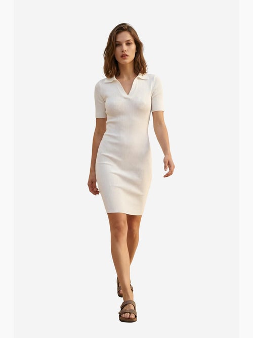 Abito midi a coste con colletto polo my fashion - Kiabi