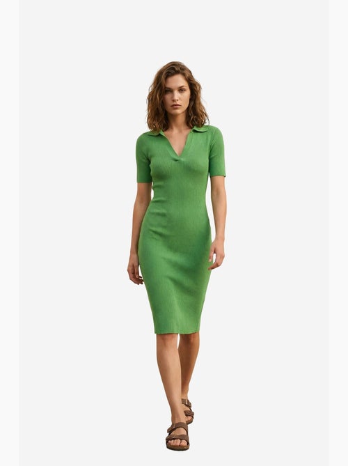 Abito midi a coste con colletto polo my fashion - Kiabi