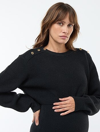 Abito midi a coste + maglioncino cropped premaman