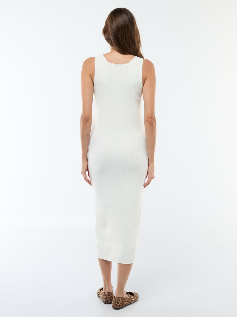 Abito midi a costine + maglione cropped premaman Bianco - Kiabi