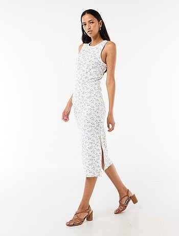 Abito midi a costine senza maniche