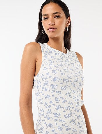 Abito midi a costine senza maniche