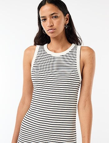 Abito midi a costine senza maniche