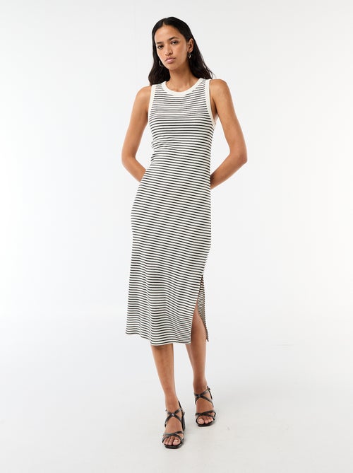 Abito midi a costine senza maniche - Kiabi