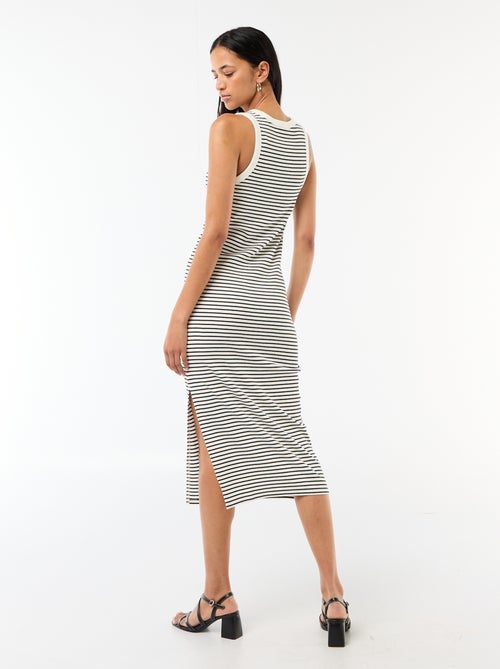 Abito midi a costine senza maniche - Kiabi