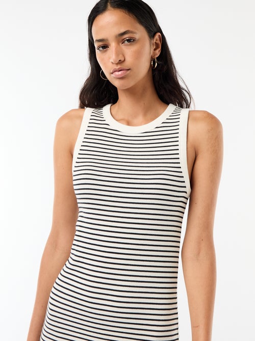 Abito midi a costine senza maniche - Kiabi