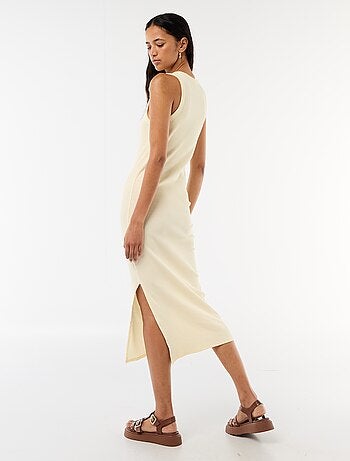 Abito midi a costine senza maniche