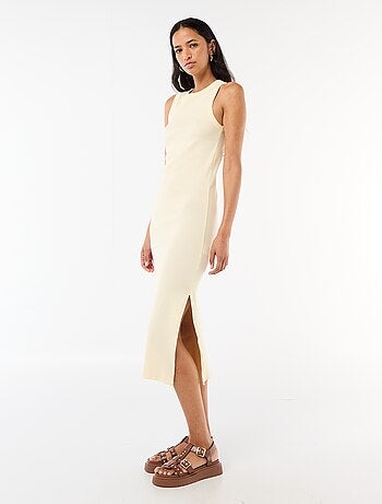 Abito midi a costine senza maniche