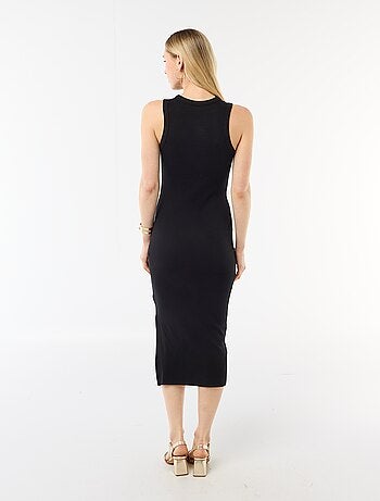 Abito midi a costine senza maniche