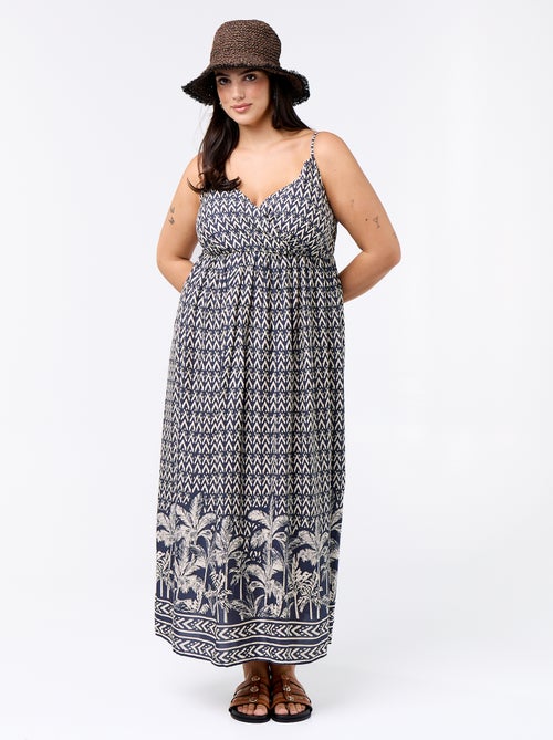 Abito midi a fantasia con spalline sottili regolabili - Kiabi