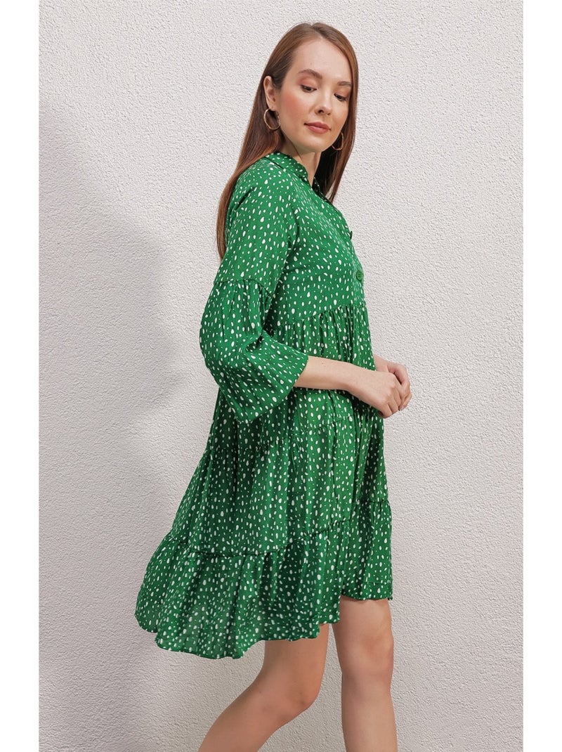 Abito midi a fantasia Verde - Kiabi