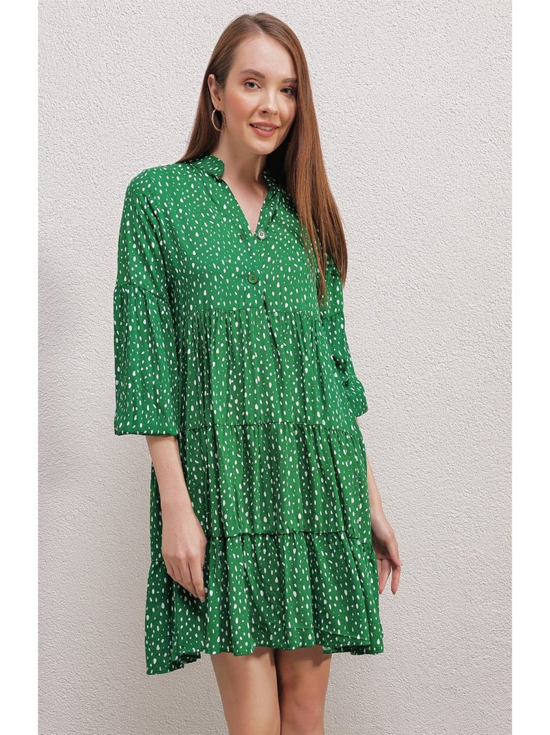 Abito midi a fantasia Verde - Kiabi