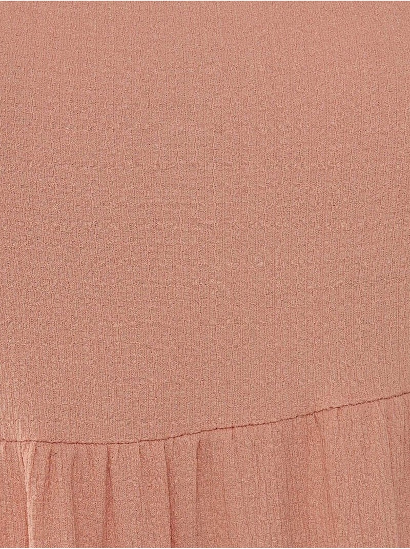 Abito midi a forma di A testurizzato Rosa - Kiabi