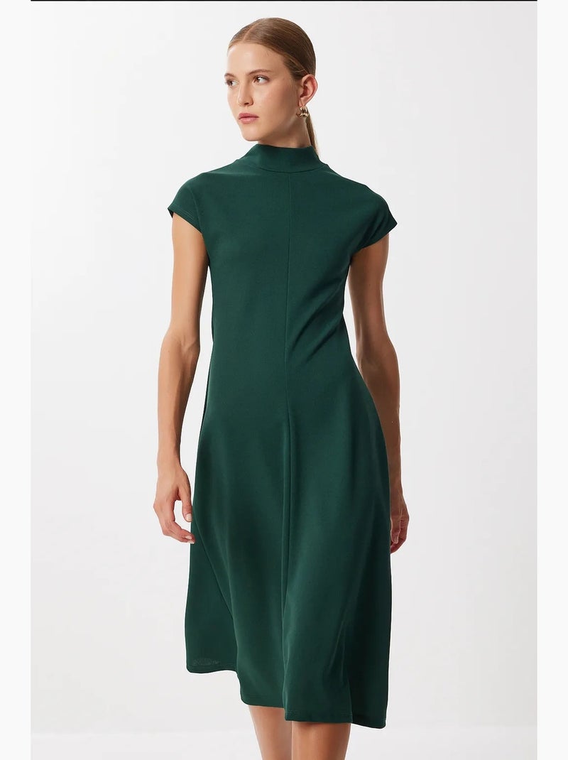 Abito midi a linea ad a con mezzo dolcevita istanbul Verde smeraldo - Kiabi