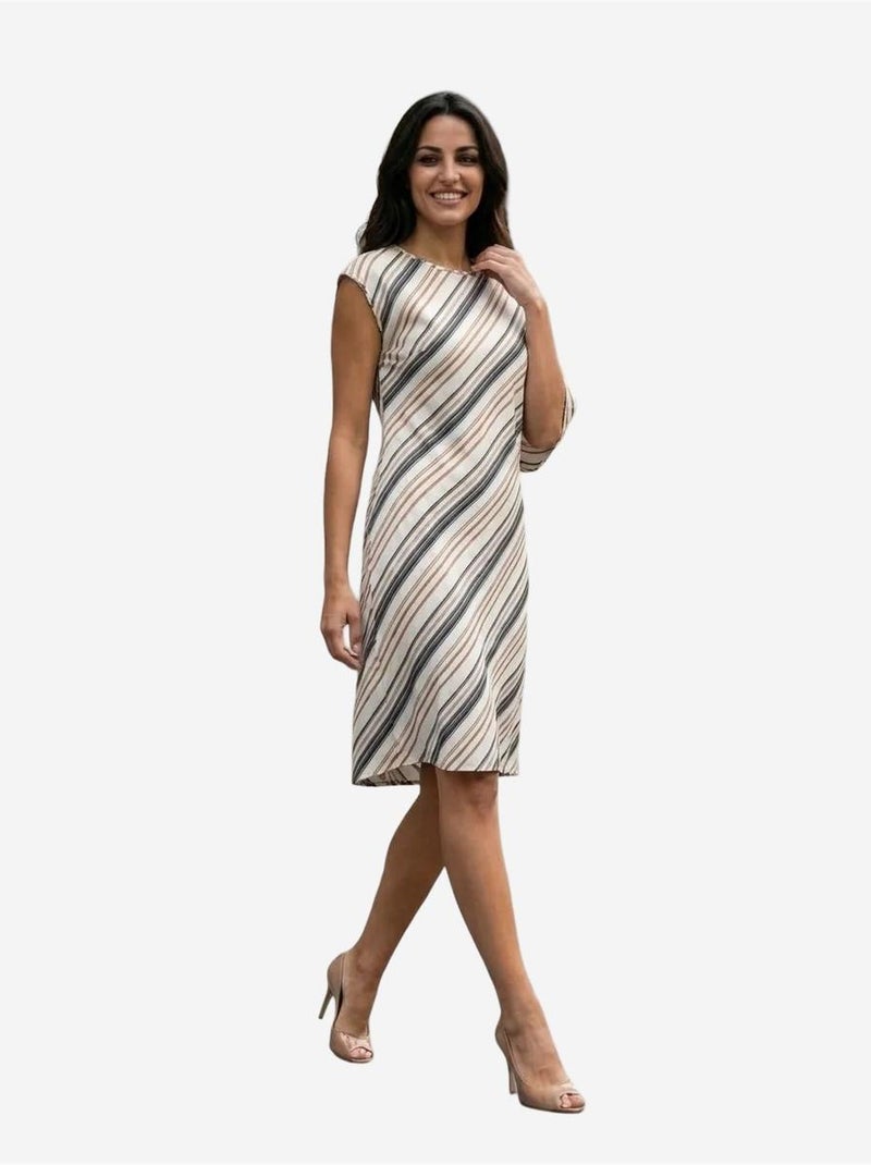 Abito midi a righe in lyocell my fashion Marrone chiaro - Kiabi
