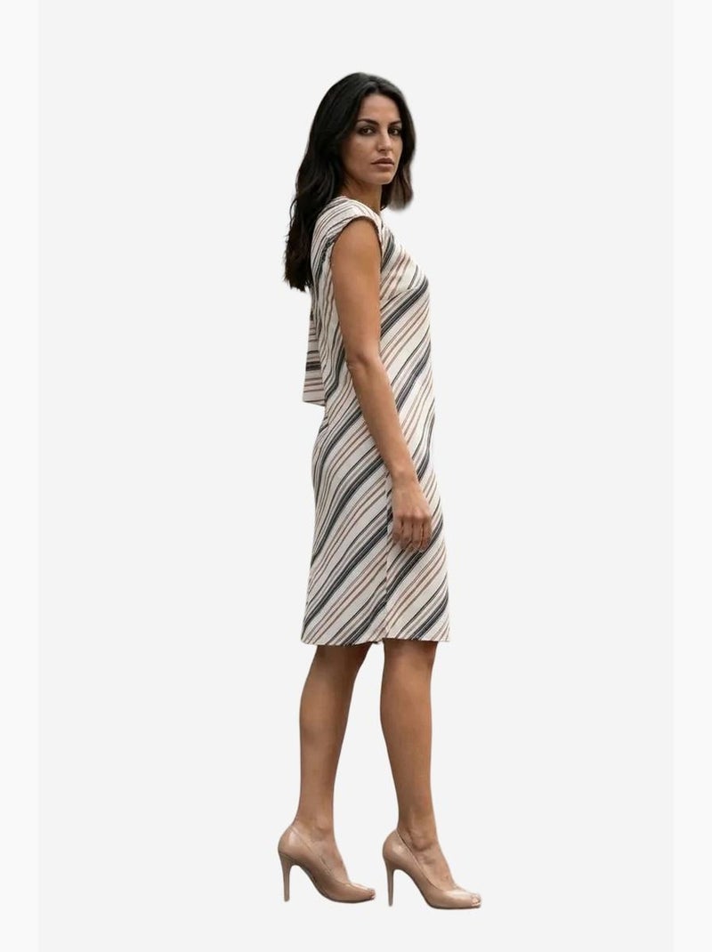 Abito midi a righe in lyocell my fashion Marrone chiaro - Kiabi