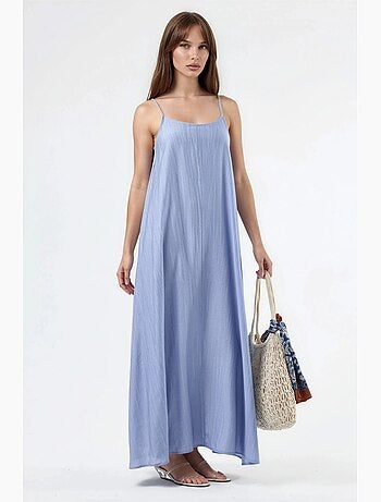 Abito midi a sottoveste con scollo a u e vestibilità ampia busem