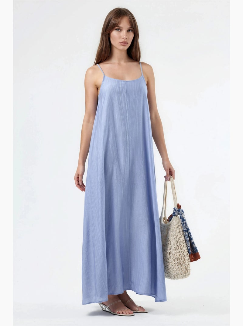 Abito midi a sottoveste con scollo a u e vestibilità ampia busem Blu cielo - Kiabi