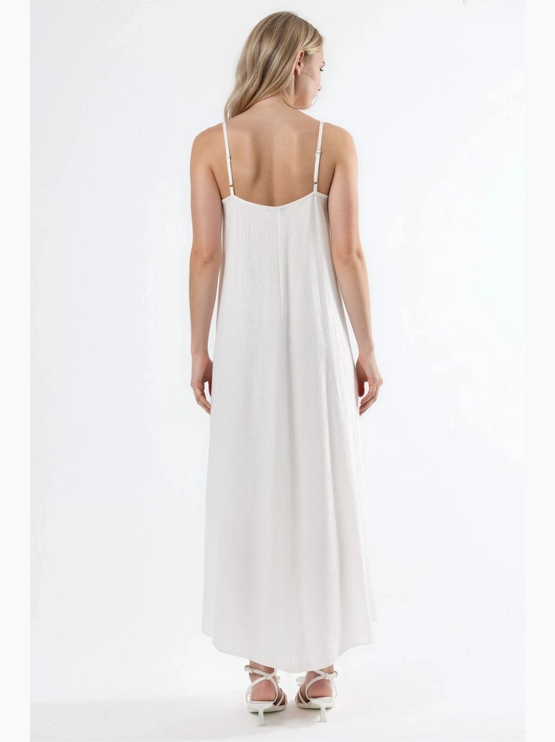 Abito midi a sottoveste con scollo a v busem Bianco - Kiabi