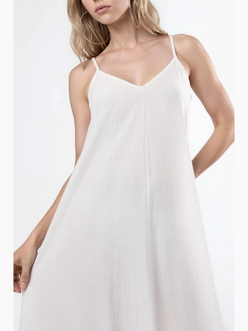 Abito midi a sottoveste con scollo a v busem Bianco - Kiabi
