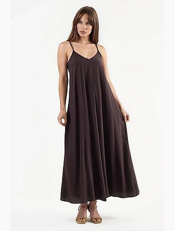 Abito midi a sottoveste con scollo a v busem