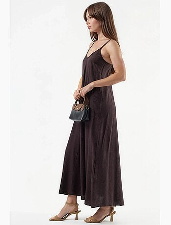 Abito midi a sottoveste con scollo a v busem