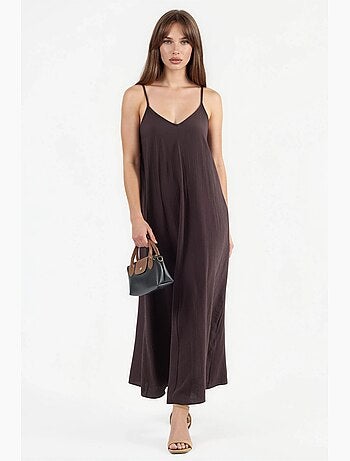Abito midi a sottoveste con scollo a v busem