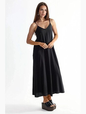 Abito midi a sottoveste con scollo a v busem