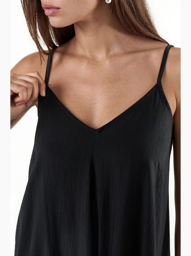 Abito midi a sottoveste con scollo a v busem Nero - Kiabi