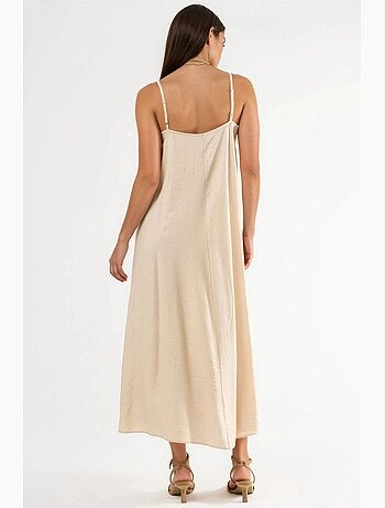 Abito midi a sottoveste con scollo a v busem