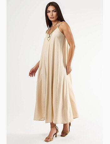 Abito midi a sottoveste con scollo a v busem
