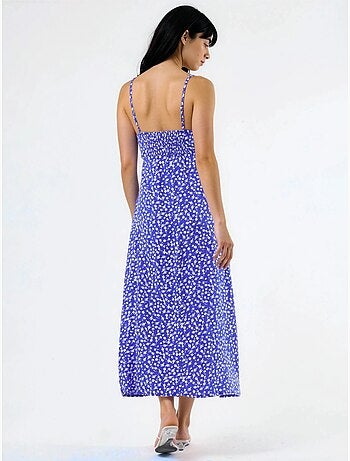 Abito midi a sottoveste floreale con scollo a cuore busem