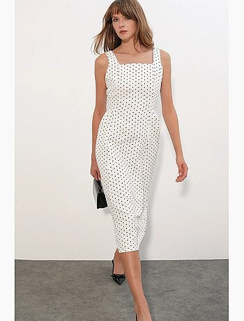 Abito midi a trapezio a pois bdart