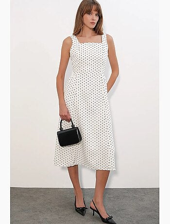 Abito midi a trapezio a pois bdart