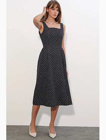 Abito midi a trapezio a pois bdart