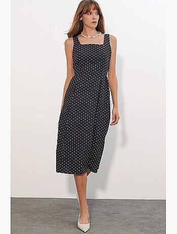 Abito midi a trapezio a pois bdart